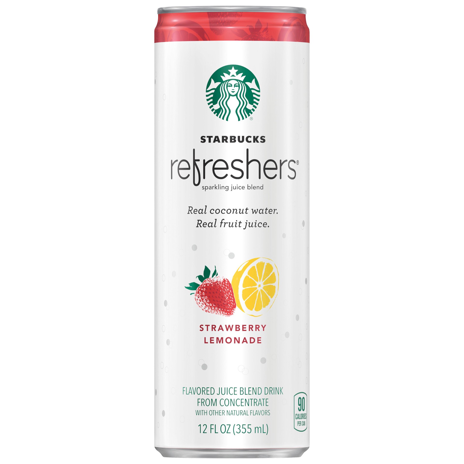 slide 1 of 4, Starbucks Refreshers Sparkling Juice Blend Strawberry Lemonade Flavored - 12 oz, 12 oz