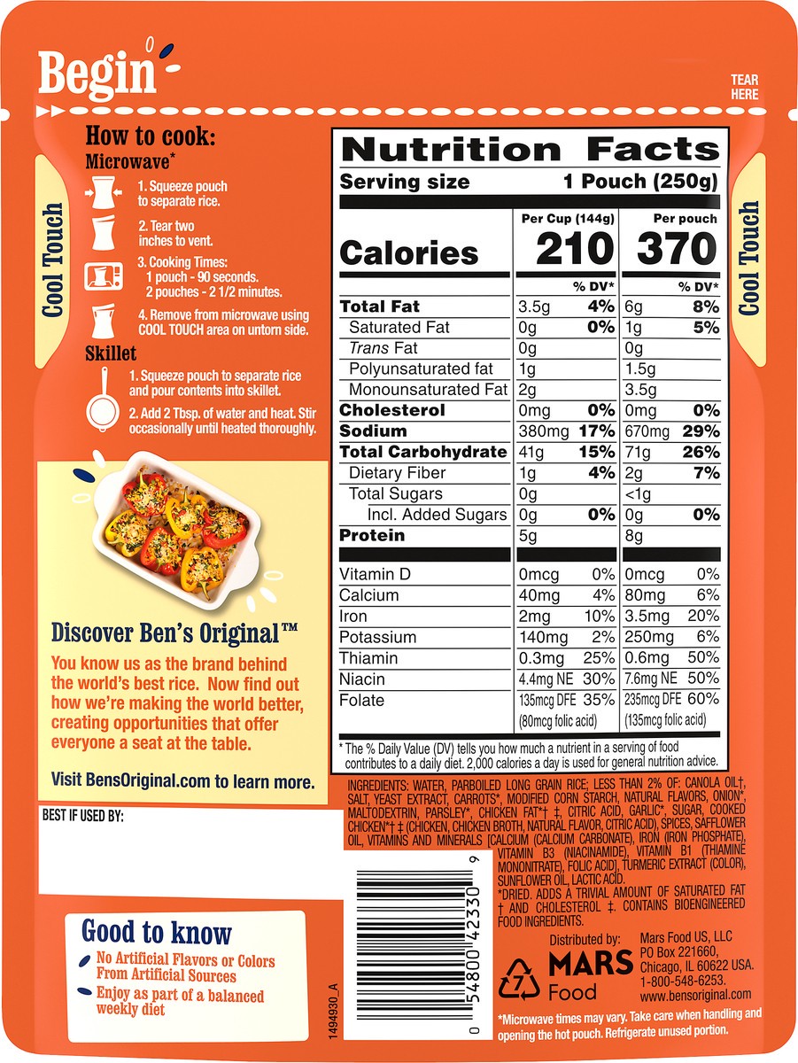 slide 8 of 13, Ben's Original Rice, Roasted Chicken, 8.8 oz