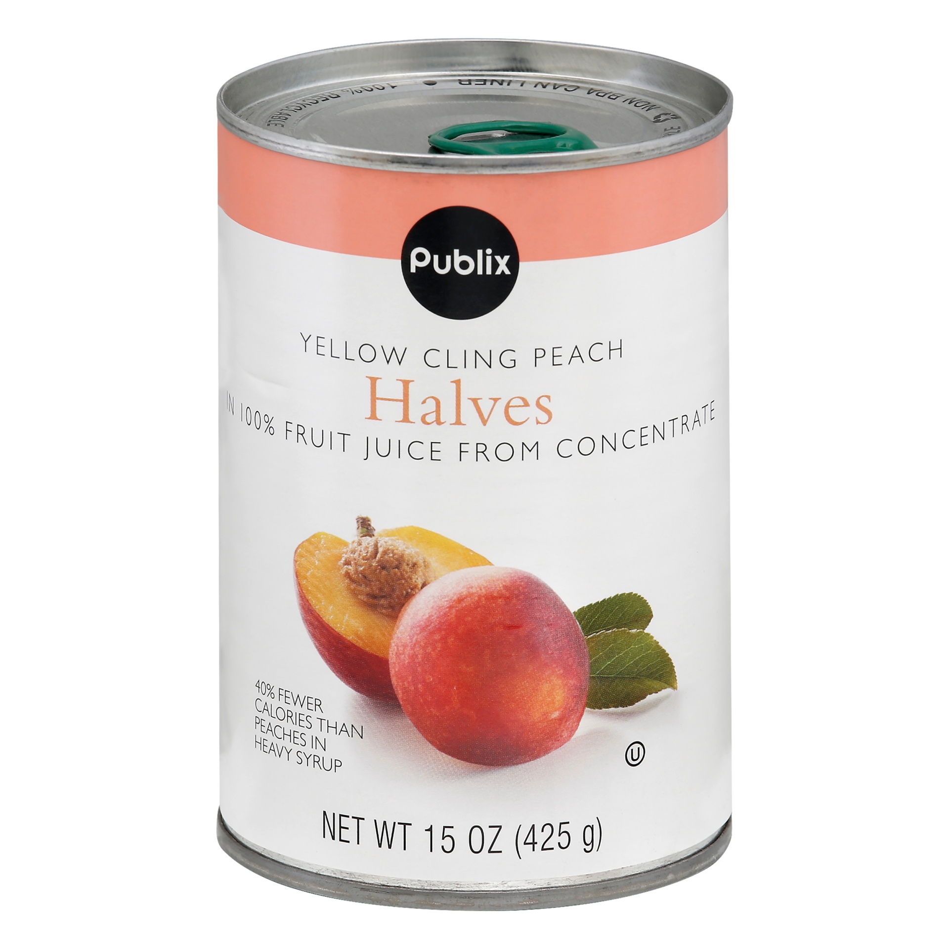 slide 1 of 1, Publix Yellow Cling Peach Halves - 15 oz, 15 oz