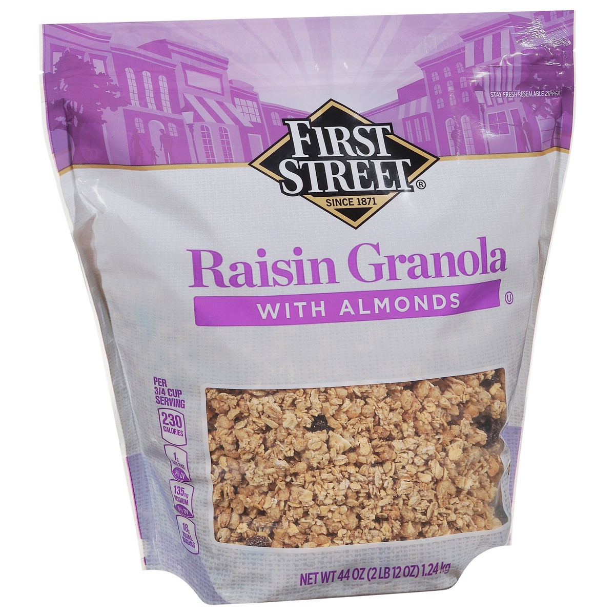 slide 11 of 13, Cb02 First Street Low Fat Raisin Granola, 44 oz