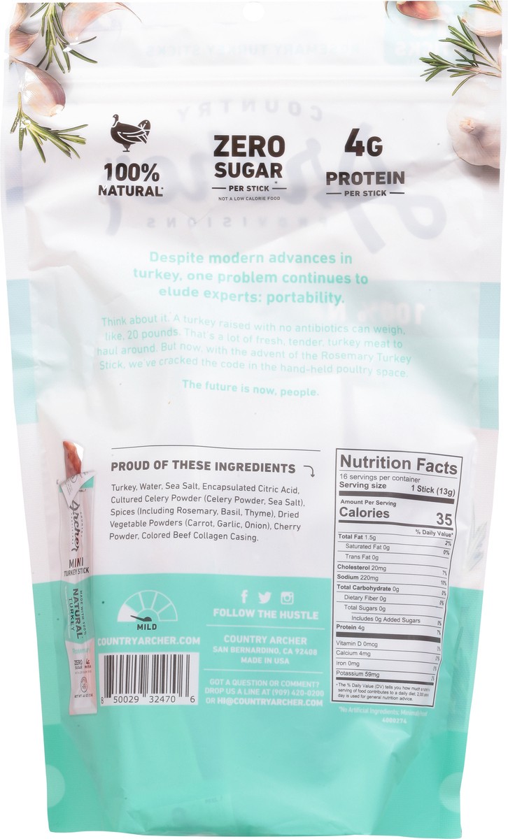 slide 12 of 13, Country Archer Rosemary Turkey Sticks Minis 16 ea, 16 ct