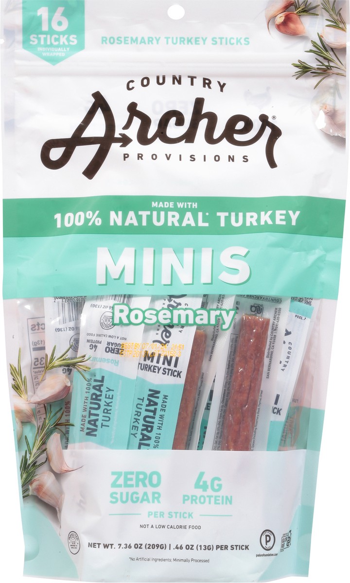 slide 9 of 13, Country Archer Rosemary Turkey Sticks Minis 16 ea, 16 ct