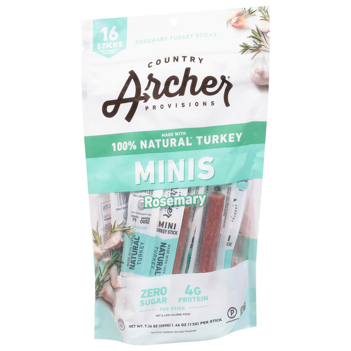 slide 11 of 13, Country Archer Rosemary Turkey Sticks Minis 16 ea, 16 ct