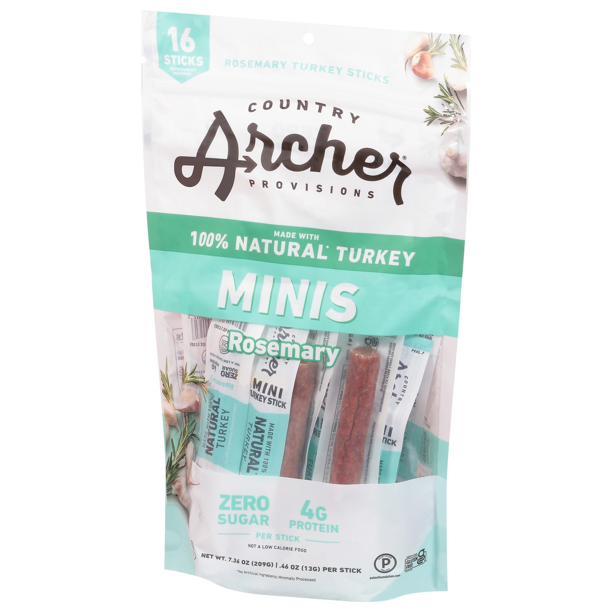 slide 2 of 13, Country Archer Rosemary Turkey Sticks Minis 16 ea, 16 ct