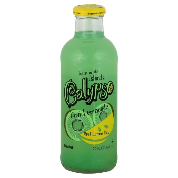 slide 1 of 1, Calypso Kiwi Lemonade Glass Bottle, 20 fl oz