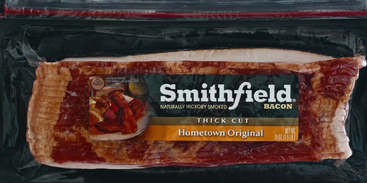 slide 5 of 9, Smithfield Hometown Original Thick Cut Bacon, 24 oz, 24 oz