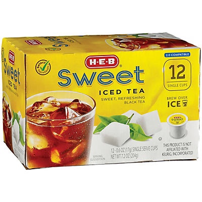 slide 1 of 1, H-E-B Sweet Iced Tea Single Serve Cups - 12 ct, 12 ct