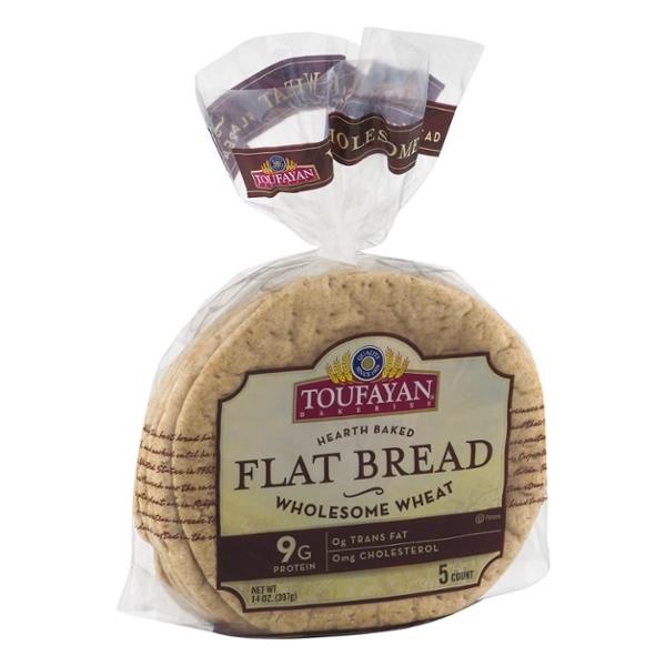 slide 1 of 2, Toufayan Flat Bread Wheat - 14 Oz, 14 oz