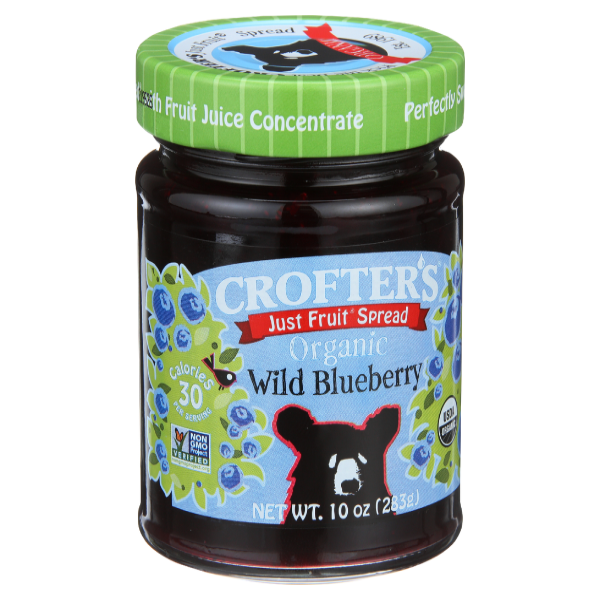 slide 1 of 1, Crofter's Just Fruit Spread Organic Wild Blueberry, 10 oz