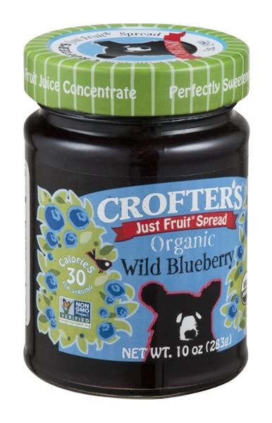 slide 1 of 1, Crofter's Just Fruit Spread Organic Wild Blueberry, 10 oz