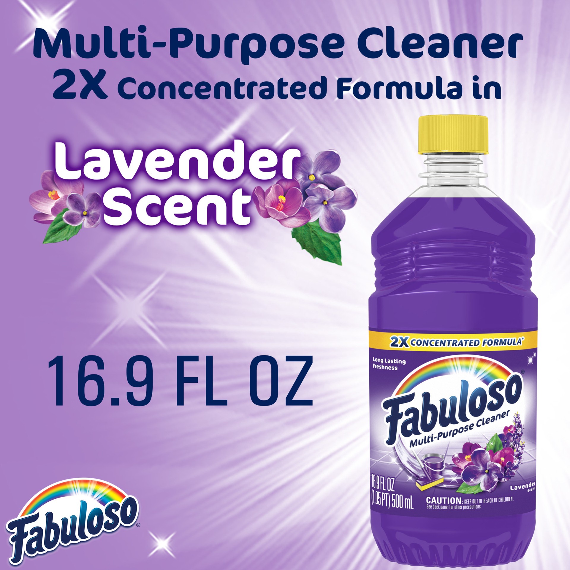 slide 4 of 10, Fabuloso Multi-Purpose Cleaner, 2X Concentrated Formula, Lavender Scent, 16.9 Oz., 16.9 oz