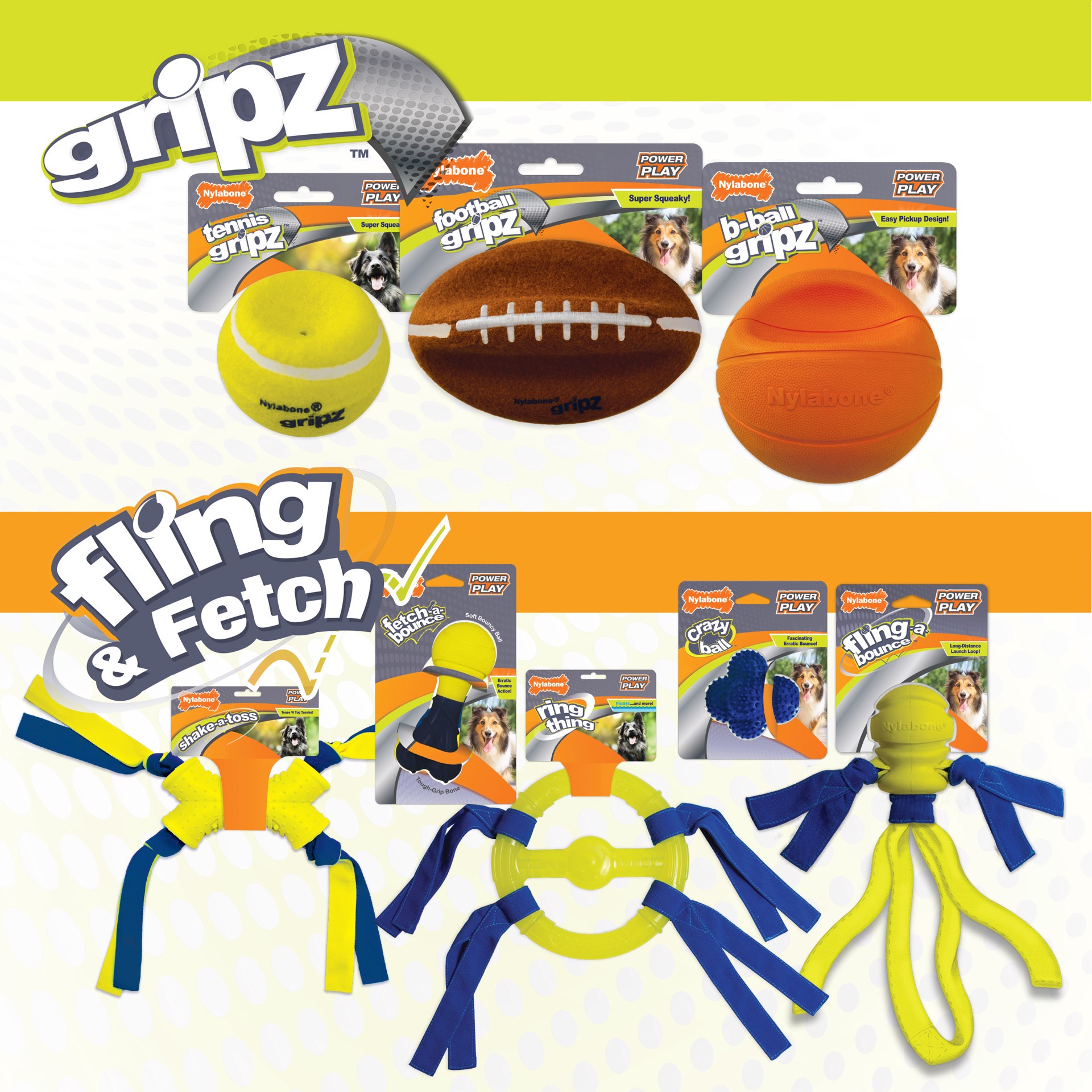 slide 3 of 10, Nylabone Power Play Dog Football Gripz Large/Giant - Up to 50 lbs. 8.5 Inch (1 Count), 1 ct