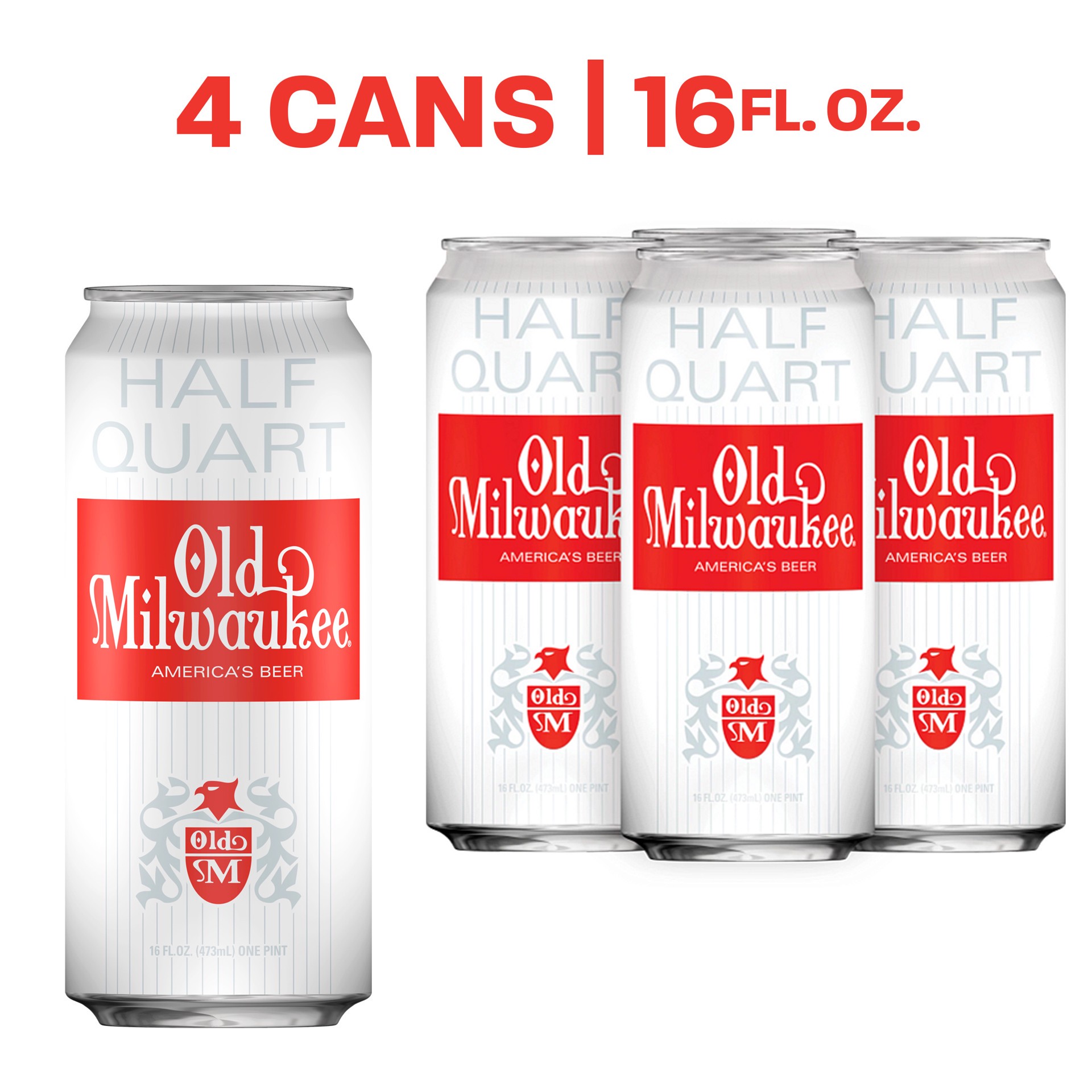 slide 5 of 5, Old Milwaukee Beer, 4 Pack, 16 fl oz Cans, 4 ct