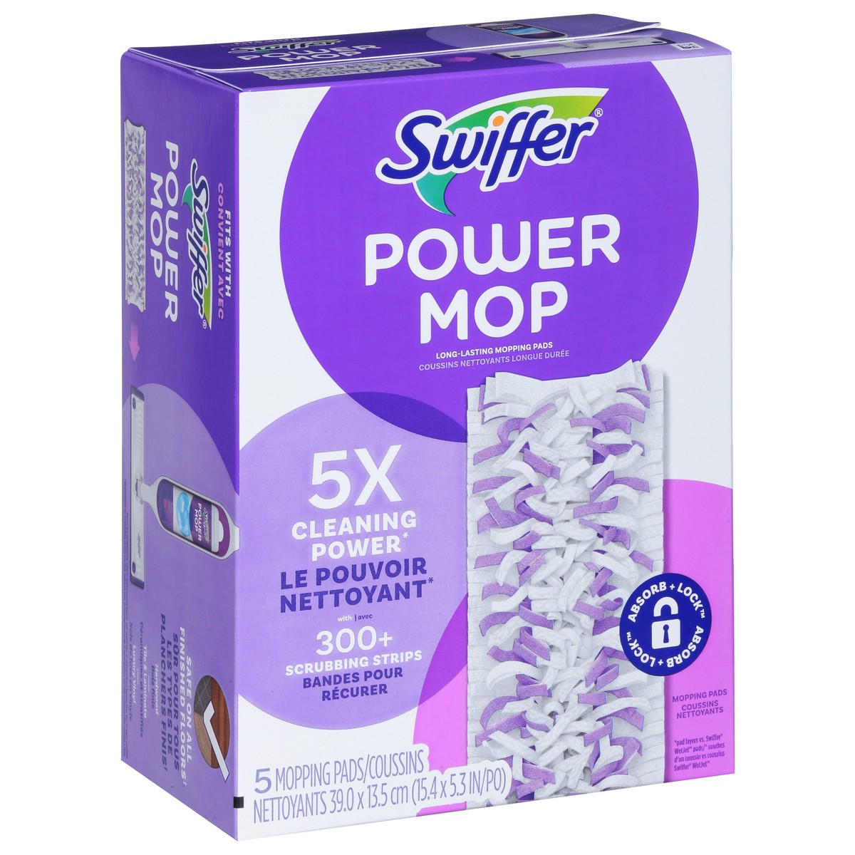 slide 9 of 9, Swiffer Power Mop Mopping Pads 5 ea, 5 ct