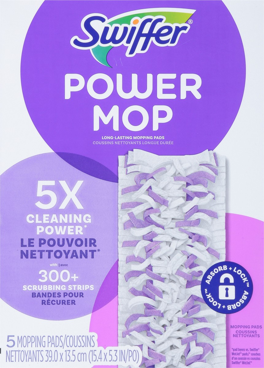 slide 8 of 9, Swiffer Power Mop Mopping Pads 5 ea, 5 ct