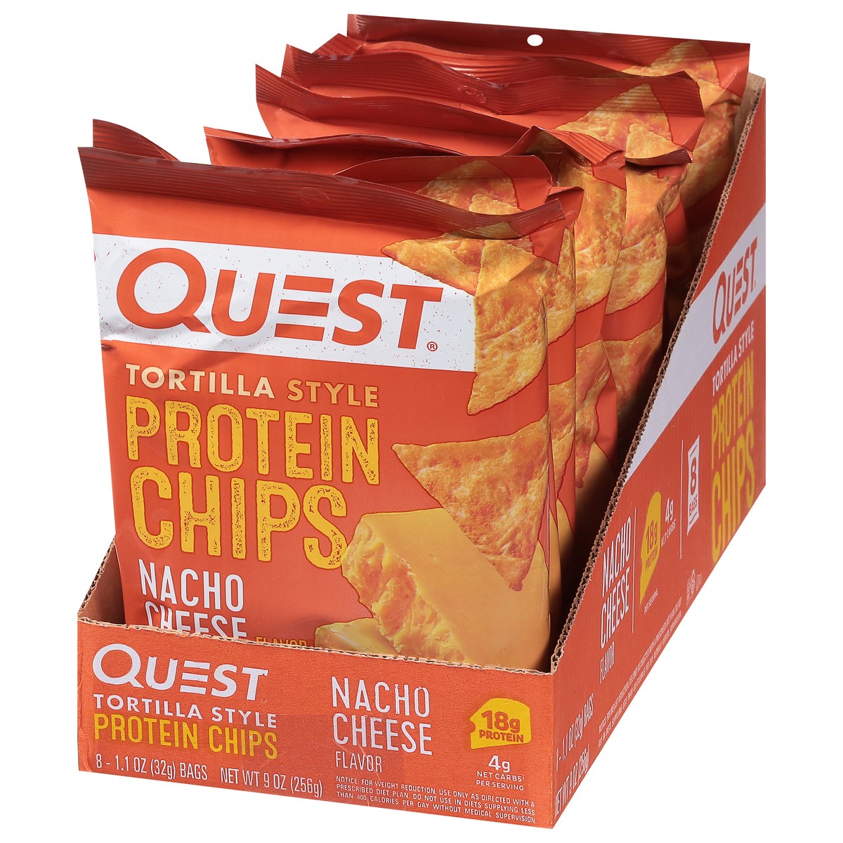 slide 3 of 9, Quest Tortilla Style Nacho Cheese Flavor Protein Chips 8 - 1.1 oz Bags, 9 oz