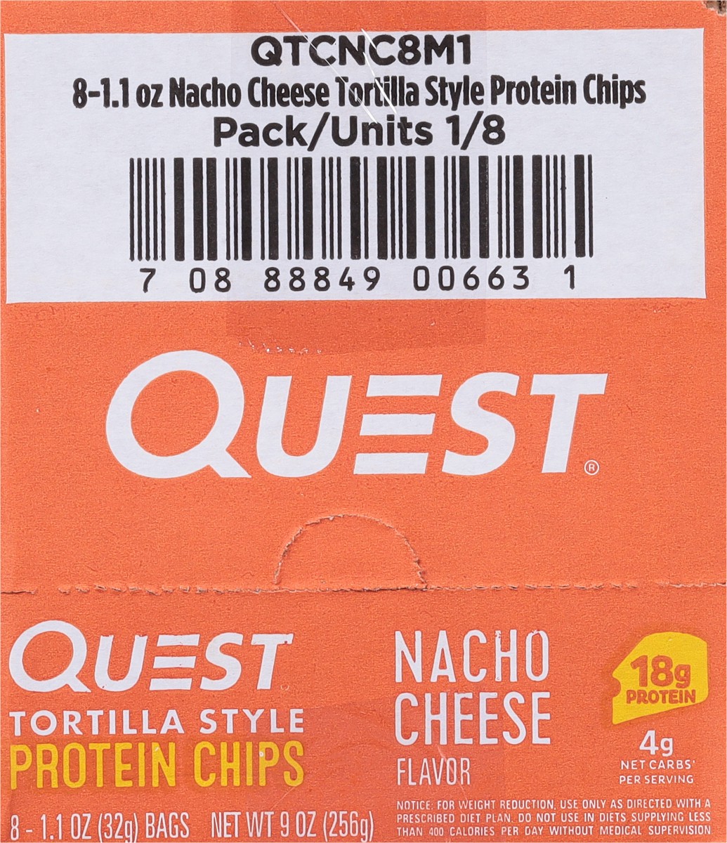 slide 6 of 9, Quest Tortilla Style Nacho Cheese Flavor Protein Chips 8 - 1.1 oz Bags, 9 oz
