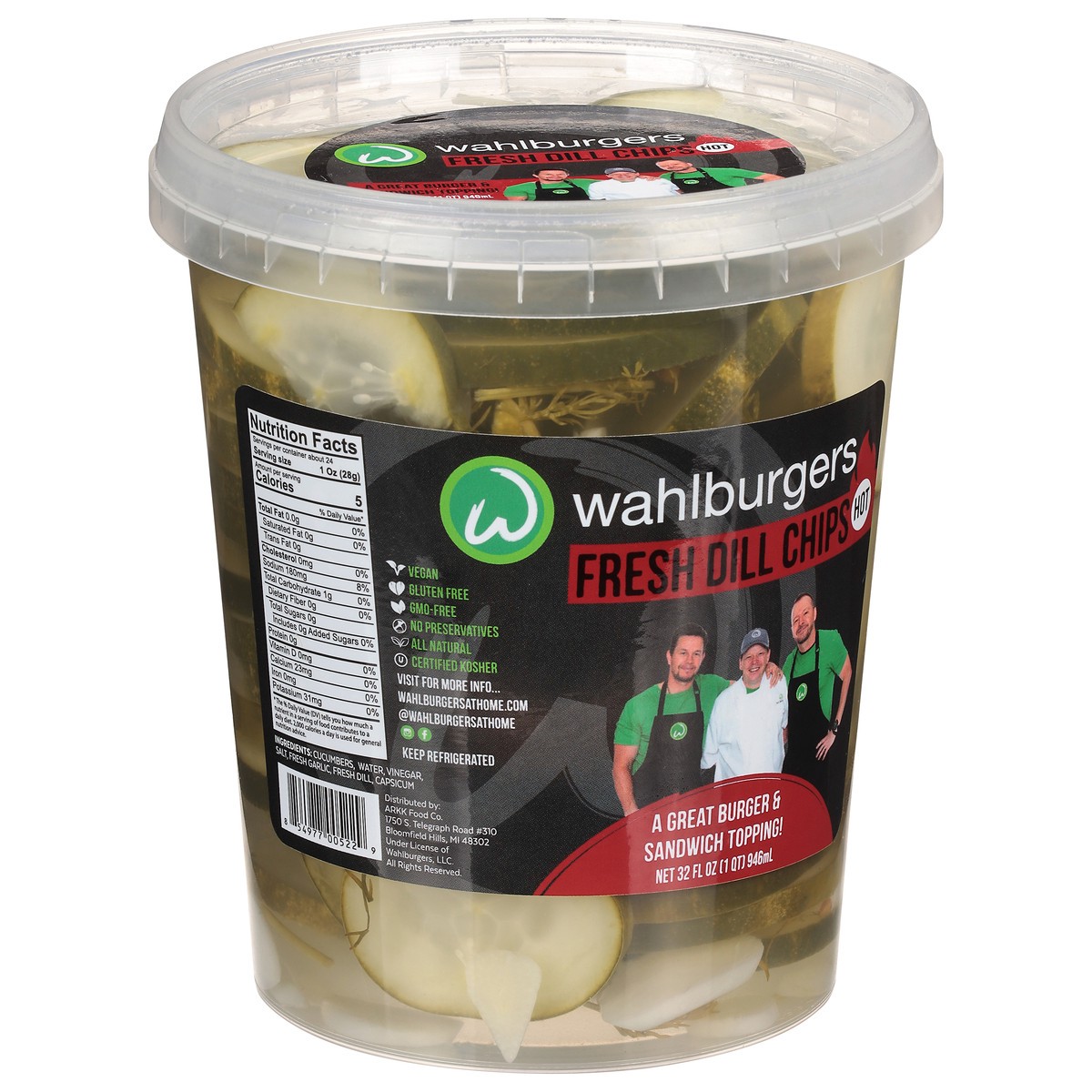 slide 7 of 9, Wahlburgers Hot Fresh Dill Chips 32 fl oz, 32 fl oz