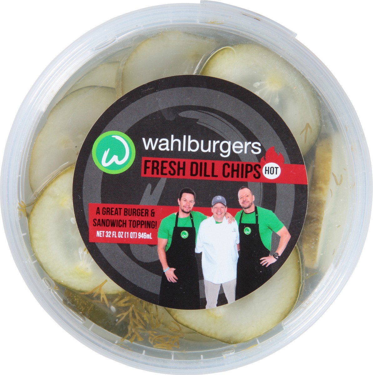 slide 4 of 9, Wahlburgers Hot Fresh Dill Chips 32 fl oz, 32 fl oz