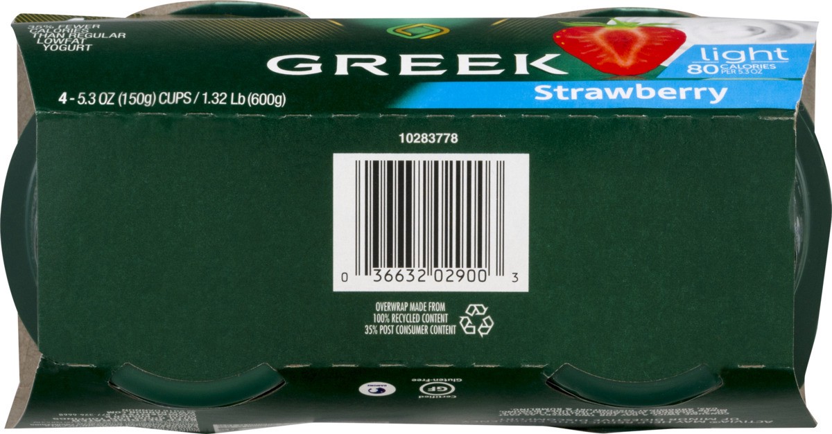 slide 7 of 9, Dannon Activia Light Greek Probiotic Blended Nonfat Yogurt Strawberry 5.3oz 4 Pack, 4 ct; 5.3 oz