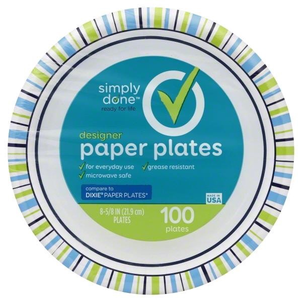 slide 1 of 1, Simply Done Paper Plates, 85 ct