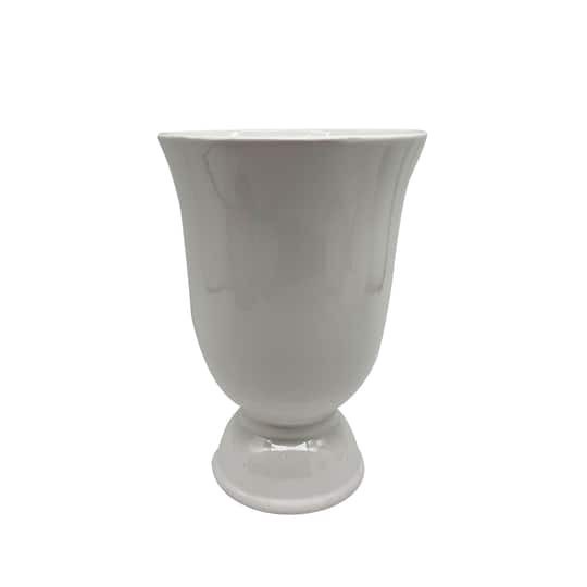 slide 1 of 4, 8" White Ceramic Vase By Ashland, 5.3 in x 5.3 in x 8 in