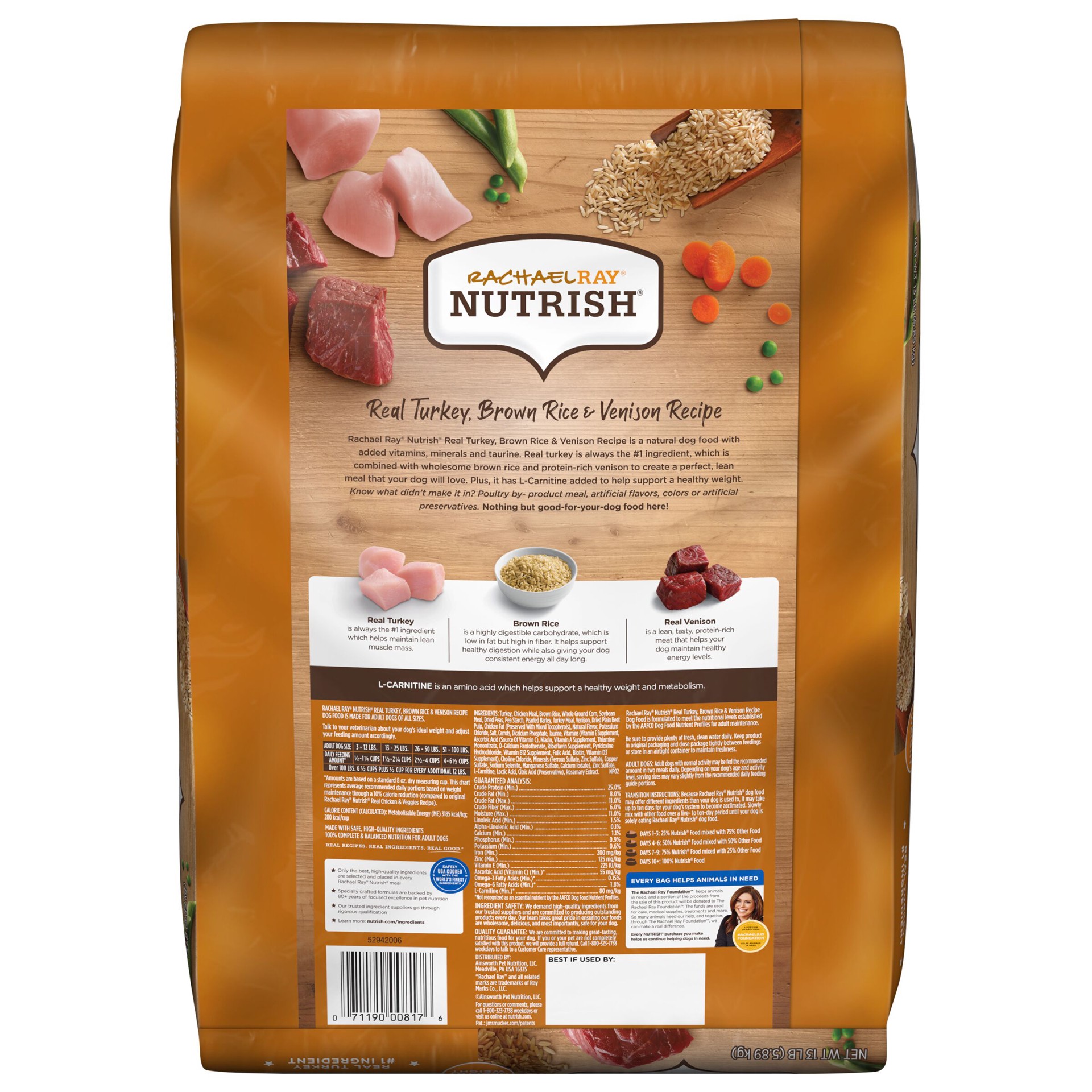 slide 9 of 9, Rachael Ray Nutrish Turkey, Brown Rice & Venison Recipe Adult Super Premium Dry Dog Food - 13lbs, 13 lb