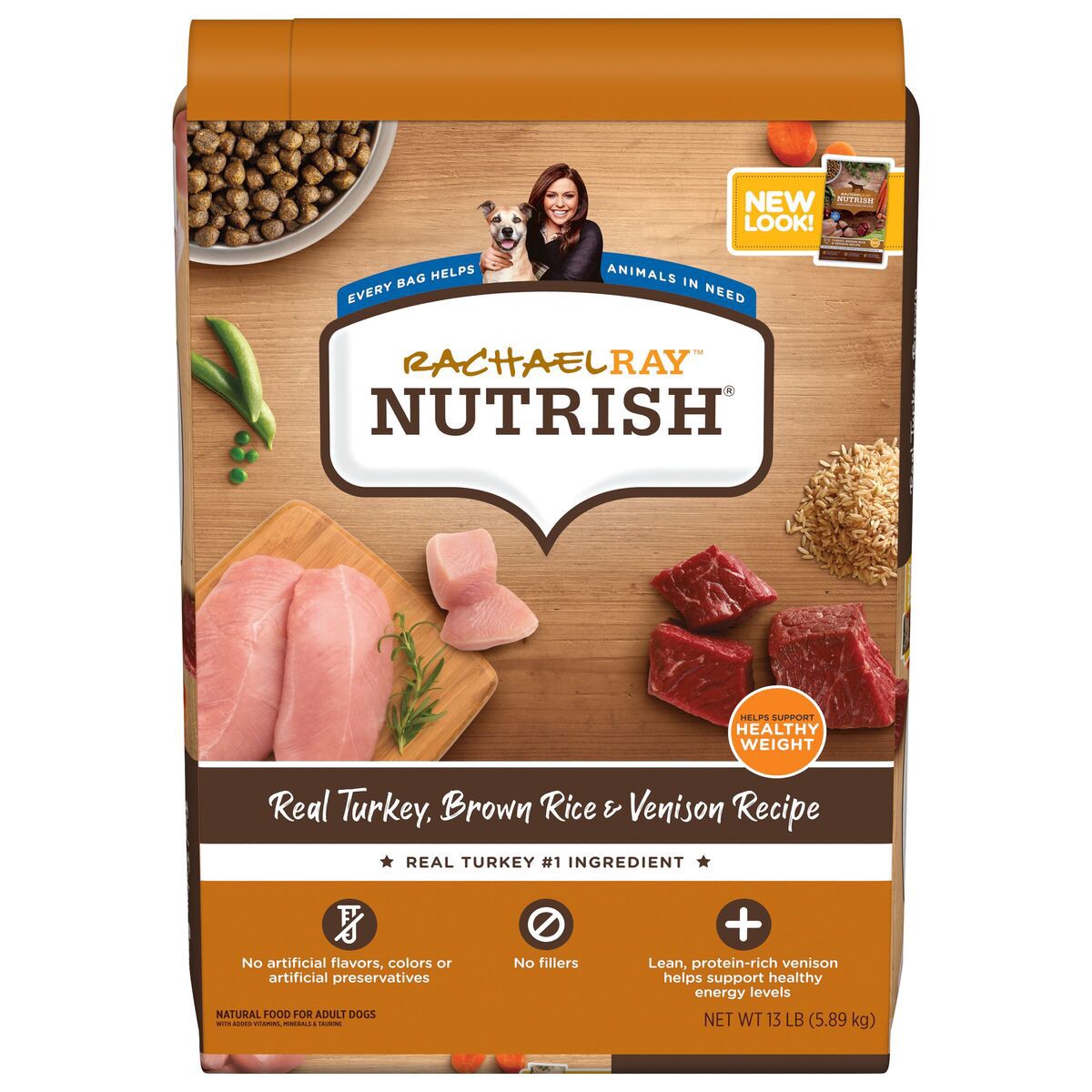 slide 1 of 9, Rachael Ray Nutrish Turkey, Brown Rice & Venison Recipe Adult Super Premium Dry Dog Food - 13lbs, 13 lb