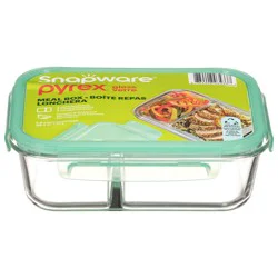 Snapware Pyrex Glass 2 Compartment Meal Box, 1 ct