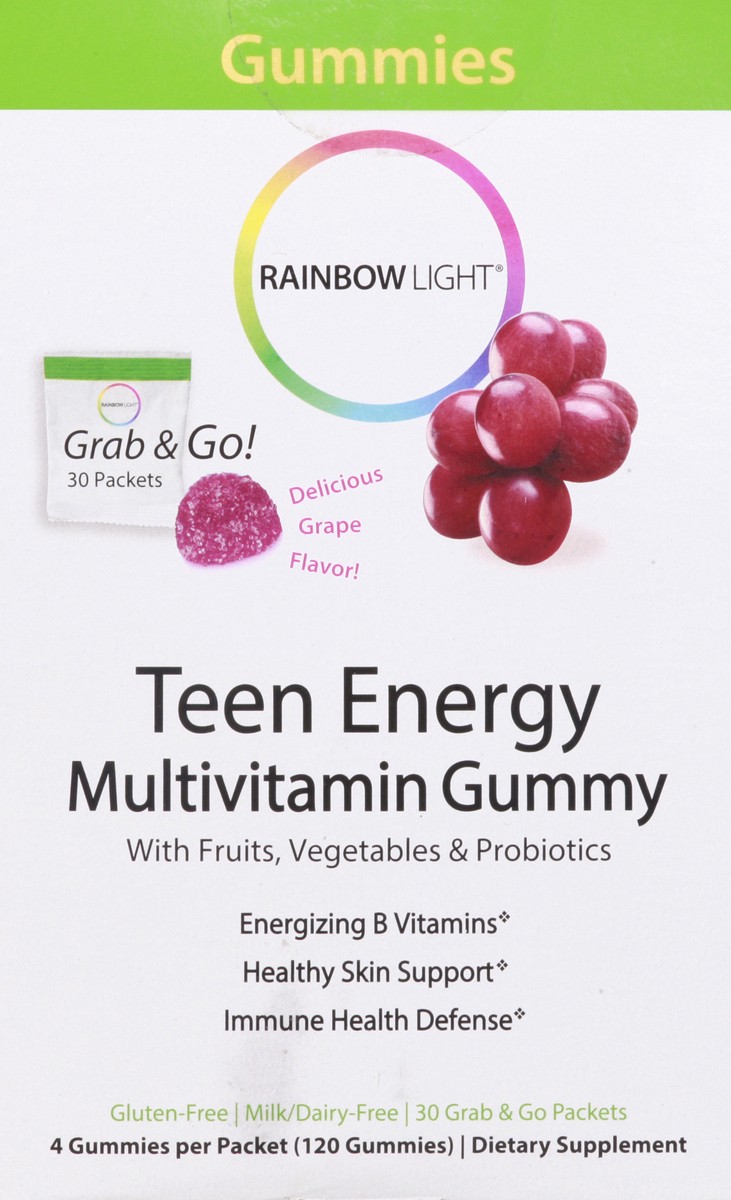 slide 1 of 9, Rainbow Light Teen Energy Grape Multivitamin Gummy 30 ea, 30 ct