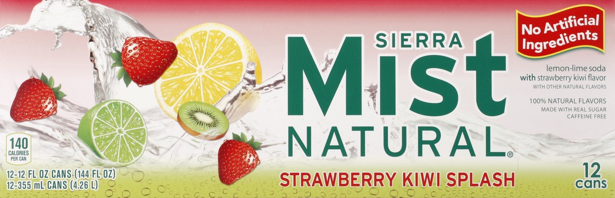 slide 2 of 6, Sierra Mist Naturals Strawberry Kiwi Splash Soda, 12 ct; 12 oz