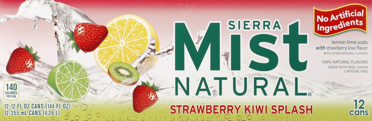 slide 4 of 6, Sierra Mist Naturals Strawberry Kiwi Splash Soda, 12 ct; 12 oz