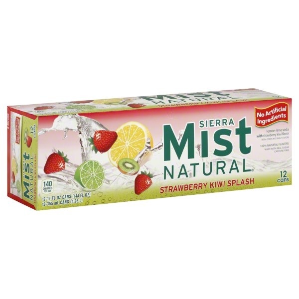 slide 1 of 6, Sierra Mist Naturals Strawberry Kiwi Splash Soda, 12 ct; 12 oz