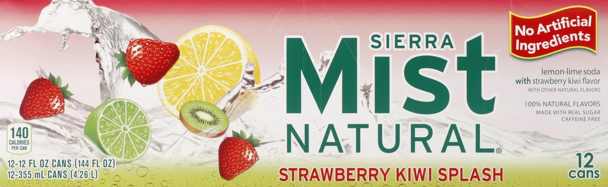 slide 5 of 6, Sierra Mist Naturals Strawberry Kiwi Splash Soda, 12 ct; 12 oz