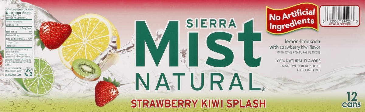 slide 6 of 6, Sierra Mist Naturals Strawberry Kiwi Splash Soda, 12 ct; 12 oz