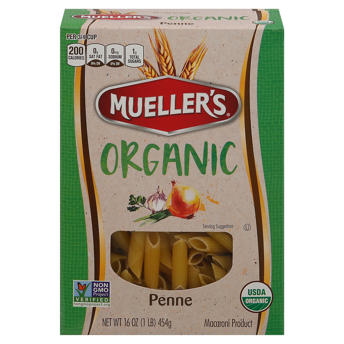 slide 1 of 13, Mueller's Organic Penne 16 oz, 1 ct