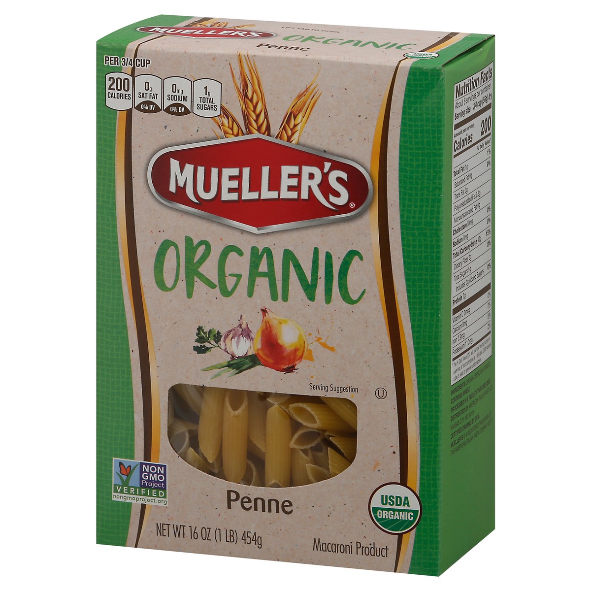 slide 9 of 13, Mueller's Organic Penne 16 oz, 1 ct