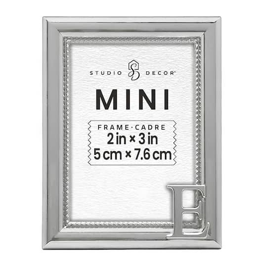 slide 1 of 3, Mini Silver E Frame By Studio Decor, 2 in x 3 in