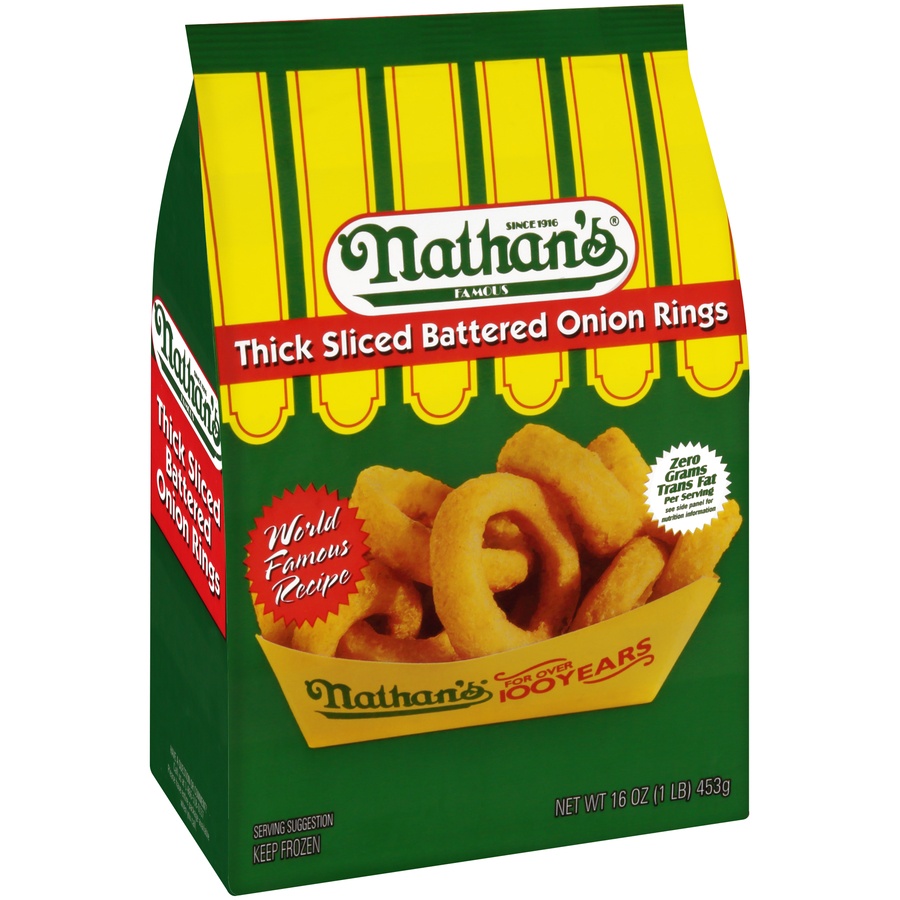slide 2 of 8, Nathan's Famous onion rings, 16 oz