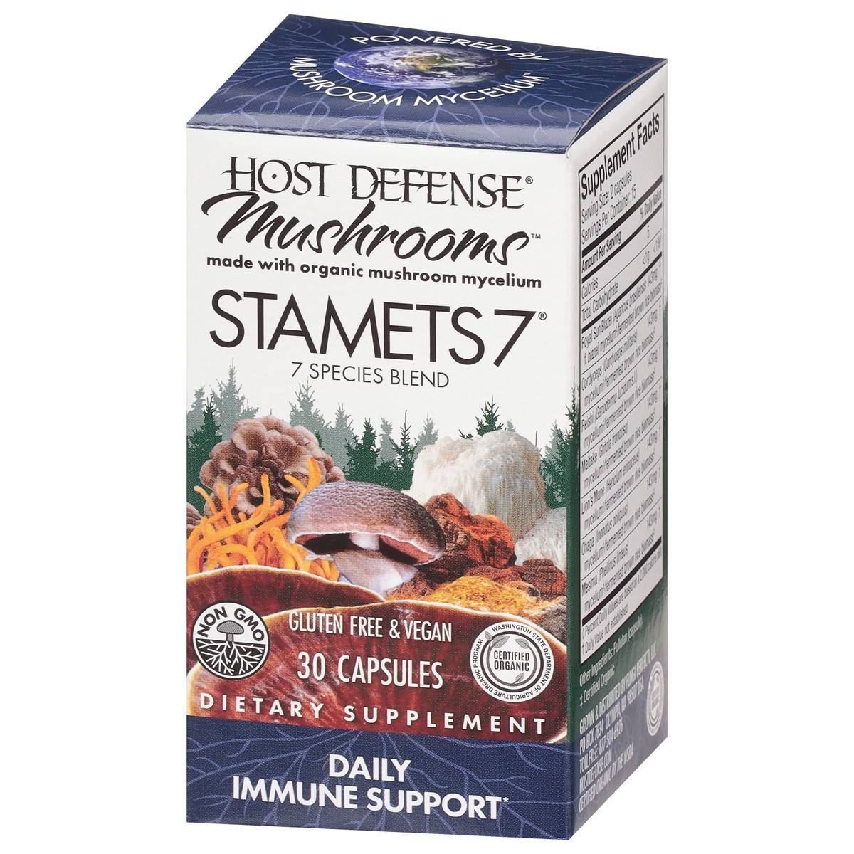 slide 3 of 9, Host Defense Stamets 7 Species Blend Mushrooms 30 Capsules, 30 ct