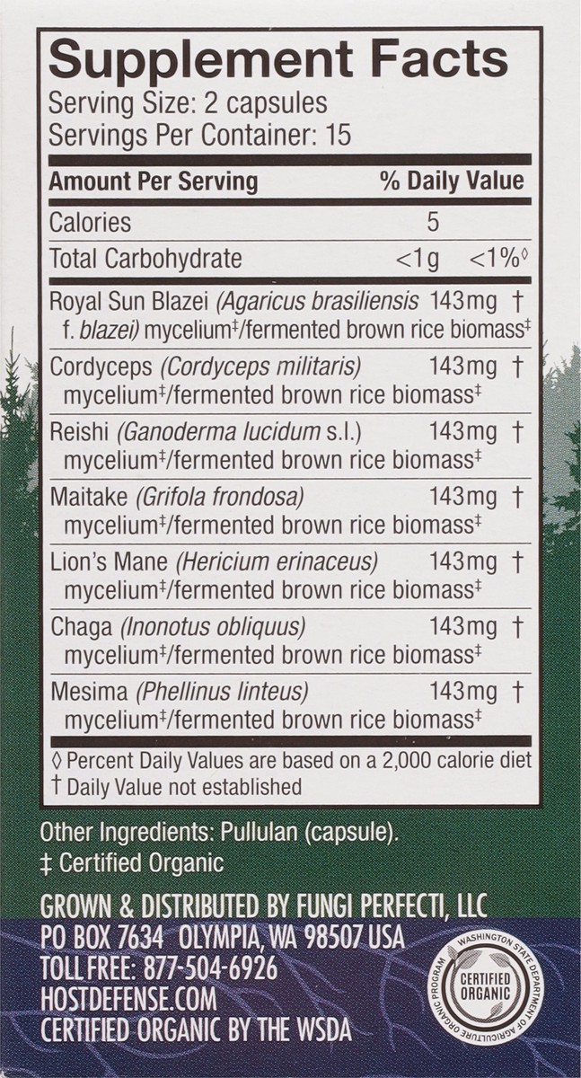 slide 8 of 9, Host Defense Stamets 7 Species Blend Mushrooms 30 Capsules, 30 ct