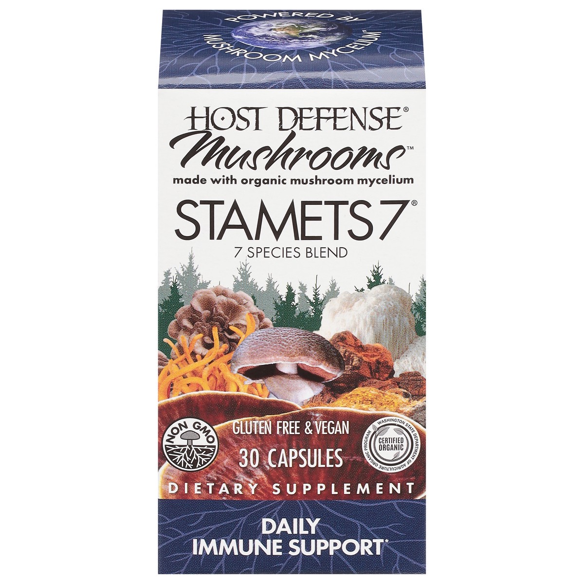 slide 1 of 9, Host Defense Stamets 7 Species Blend Mushrooms 30 Capsules, 30 ct