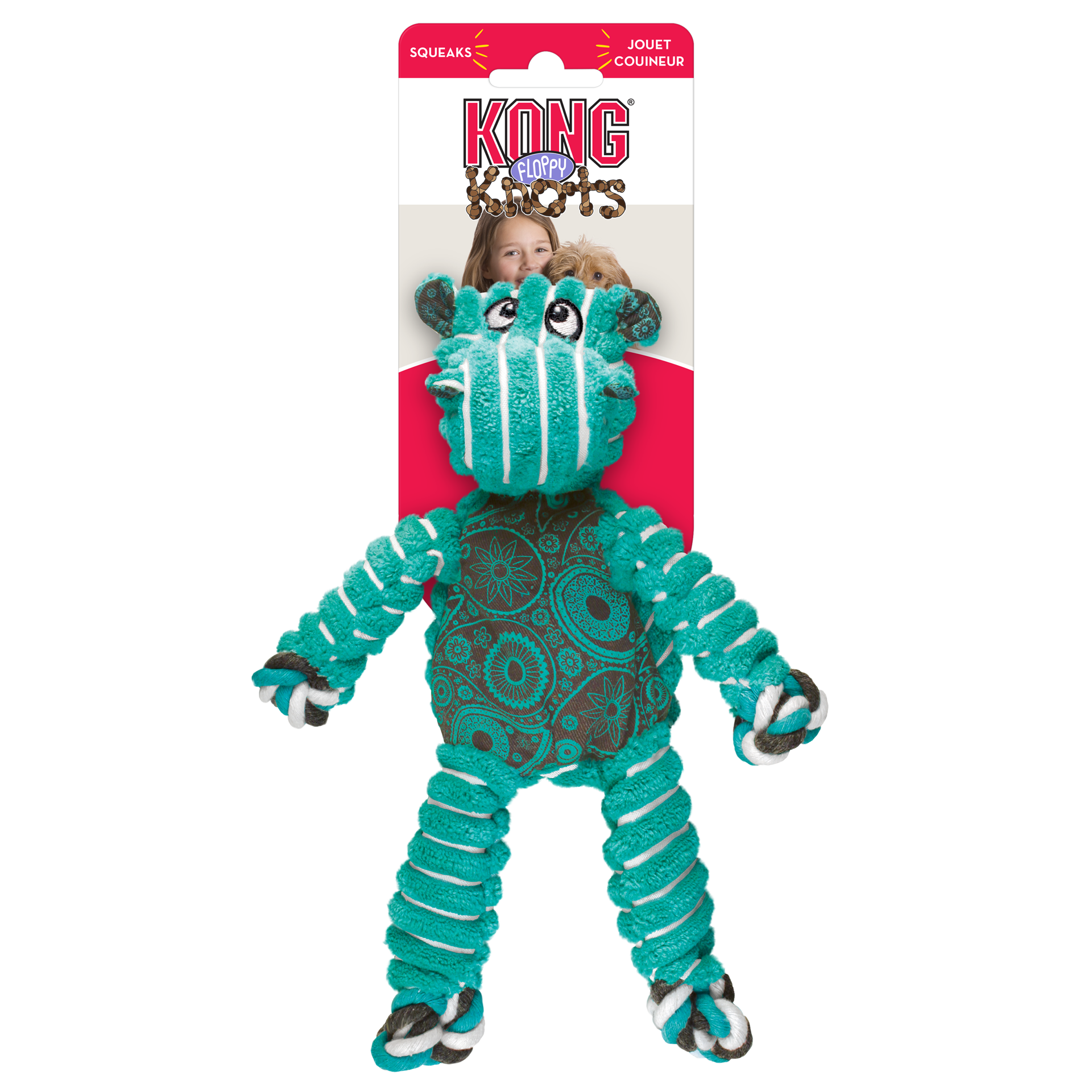 slide 4 of 4, KONG Floppy Knots Hippo, 1 ct