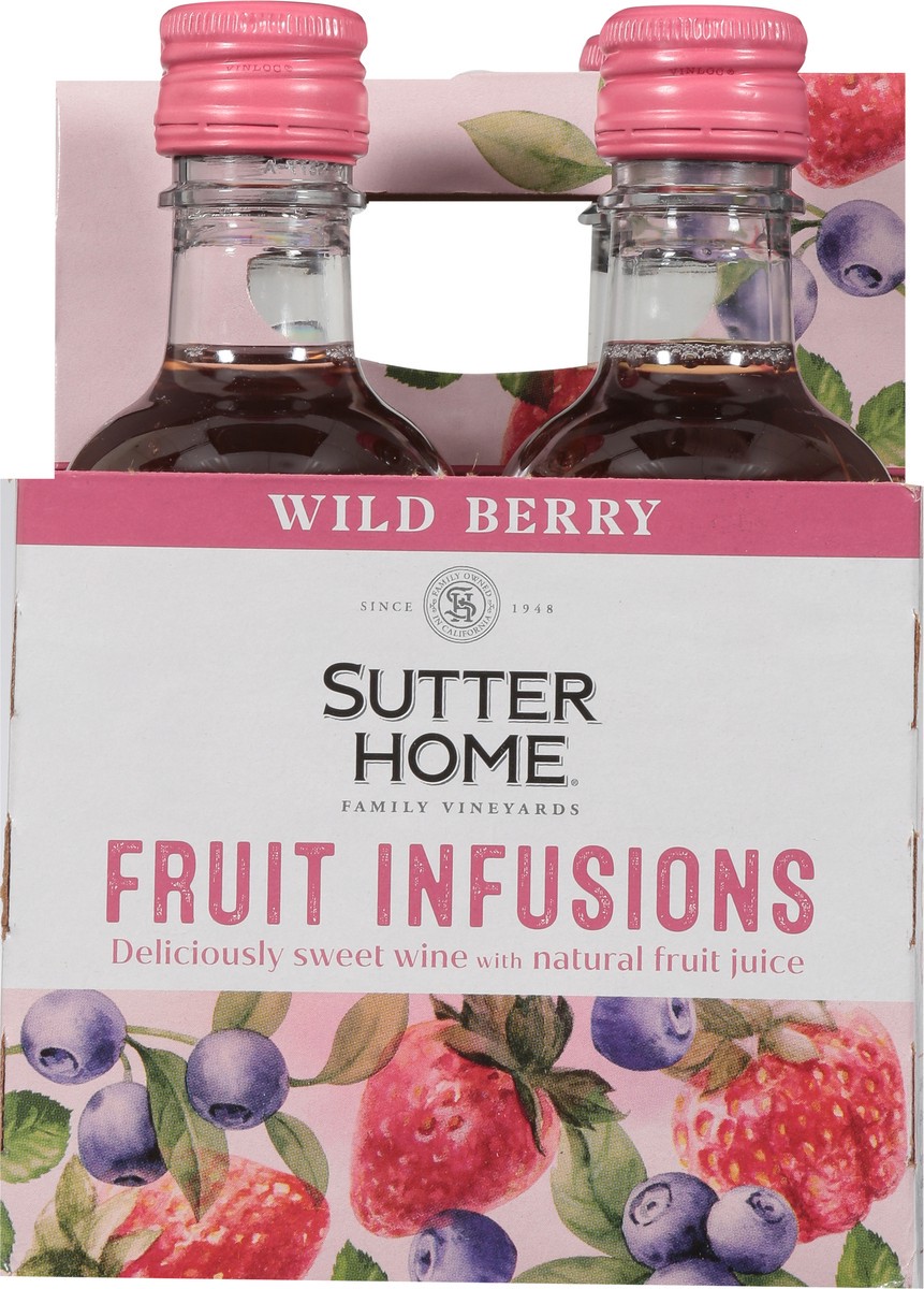 slide 5 of 9, Sutter Home Fruit Infusions Wild Berry White Wine, 187mL Wine Bottles (4 Pack), 187 ml
