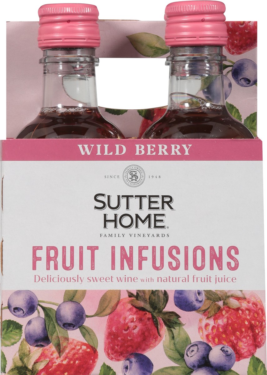 slide 6 of 9, Sutter Home Fruit Infusions Wild Berry White Wine, 187mL Wine Bottles (4 Pack), 187 ml