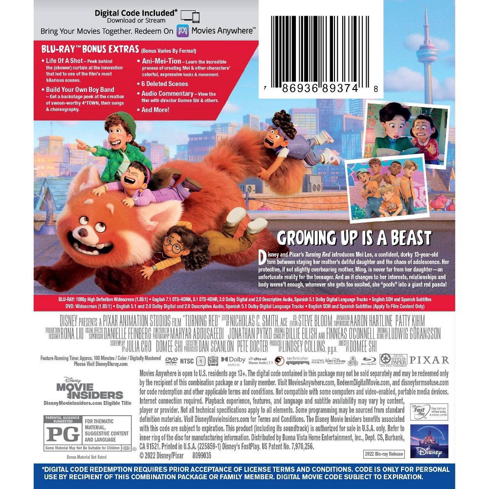 slide 2 of 2, Disney Turning Red (Blu-ray + Digital Code), 1 ct