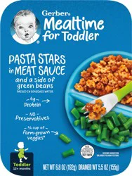 Gerber Toddler Food, Pasta Stars in Meat Sauce, Mealtime for Toddler
