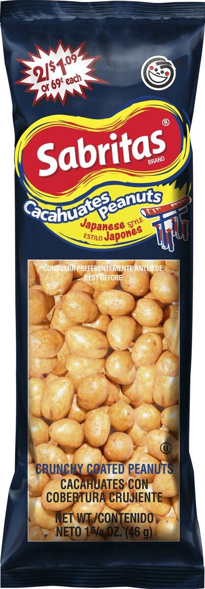 slide 1 of 6, Sabritas Peanuts , Japones, 1.62 oz