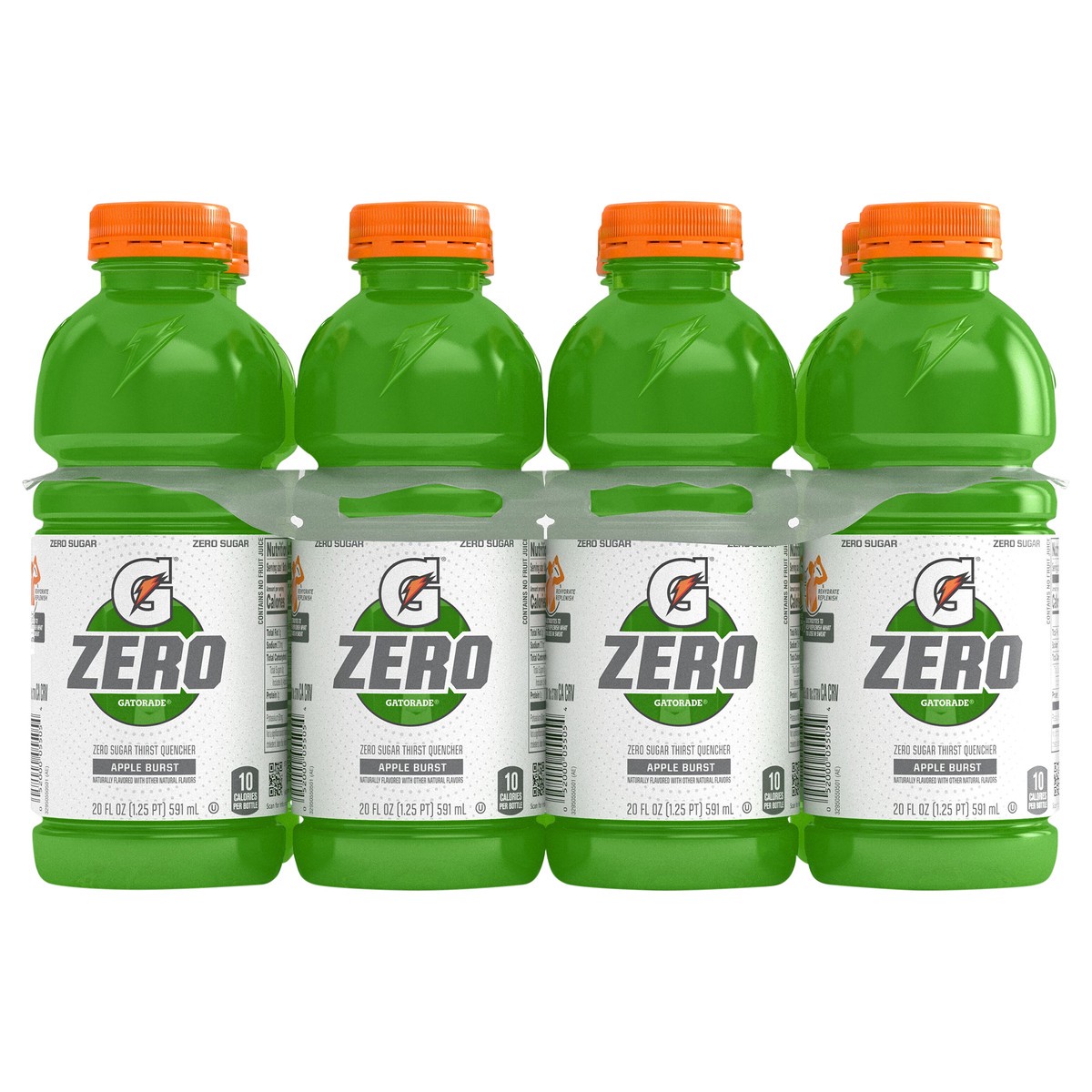 slide 1 of 3, Gatorade Zero Zero Sugar Thirst Quencher Apple Burst 20 Fl Oz 8 Count, 160 fl oz