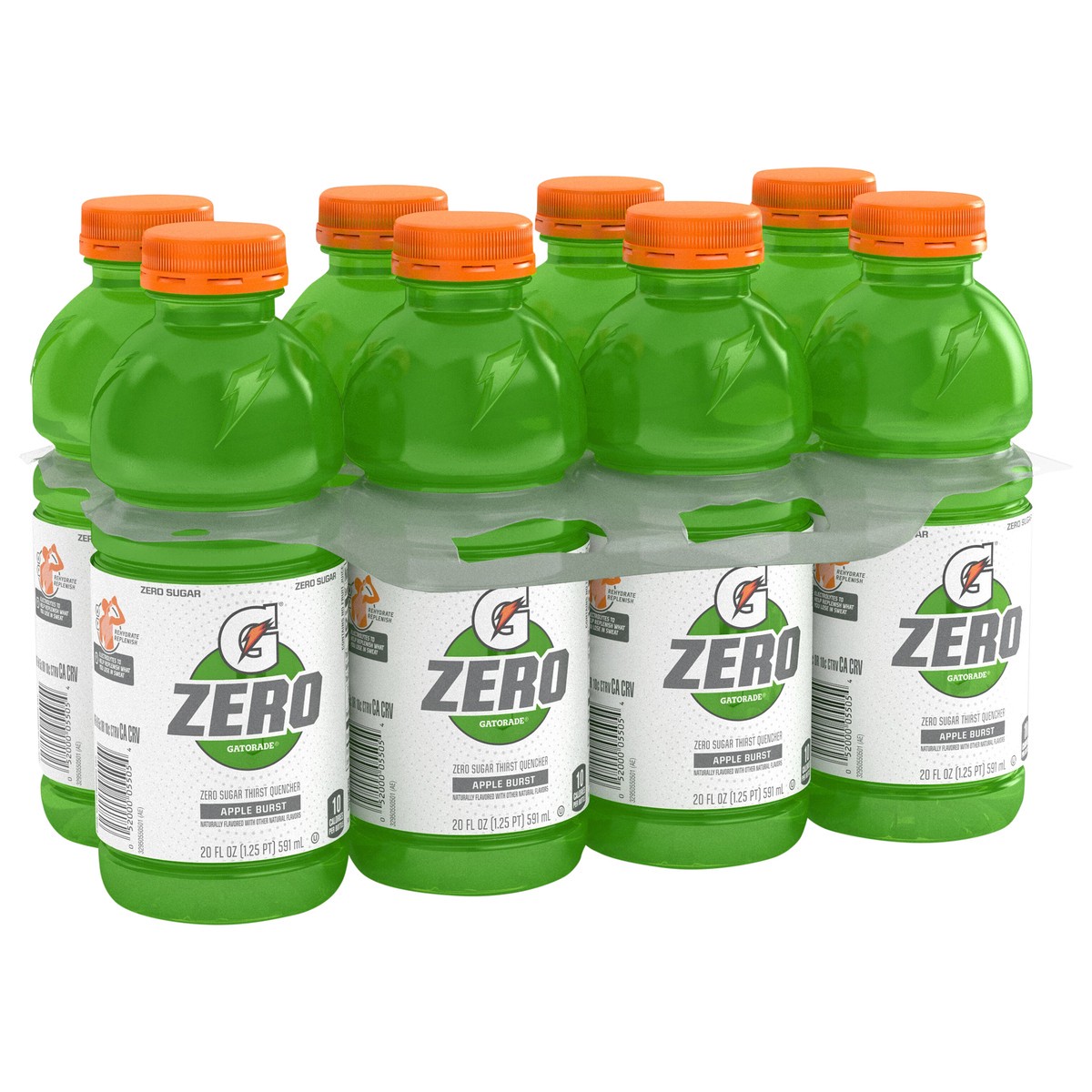 slide 2 of 3, Gatorade Zero Zero Sugar Thirst Quencher Apple Burst 20 Fl Oz 8 Count, 160 fl oz